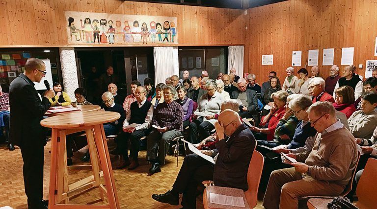 Walter Schmolly zitierte aus den neuen Seligpreisungen. Foto: TM