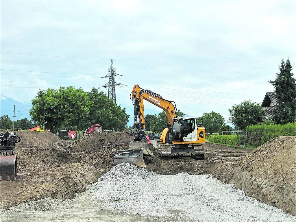 Baustart in  der Harder  Unterfeldstraße