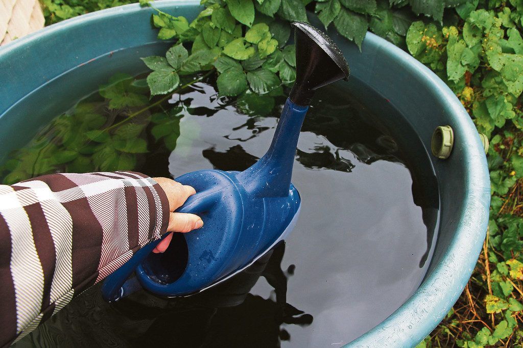Regentonne als Wasserspeicher