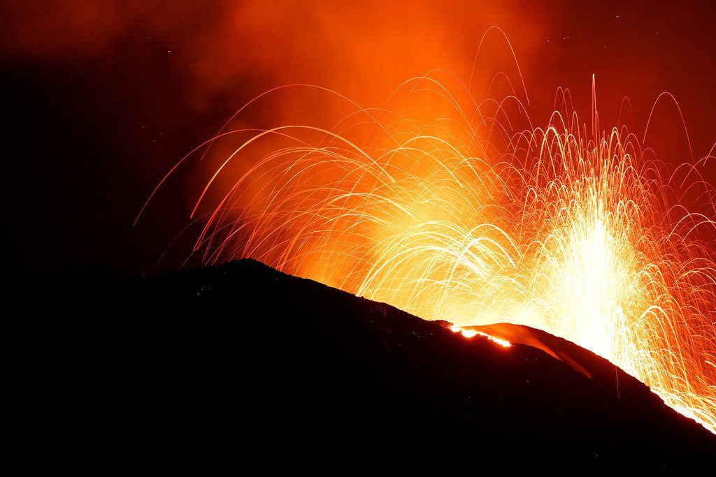 Explosion im Vulkan Stromboli
