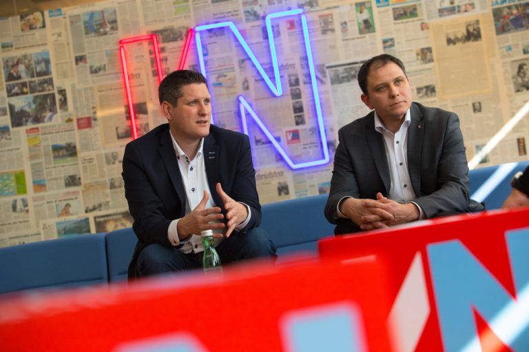 Steve Mayr aus Fraxern (links) und Markus Hartmann aus Dünserberg sind die Neuen im ÖVP-Landtagsteam. VN/Hartinger