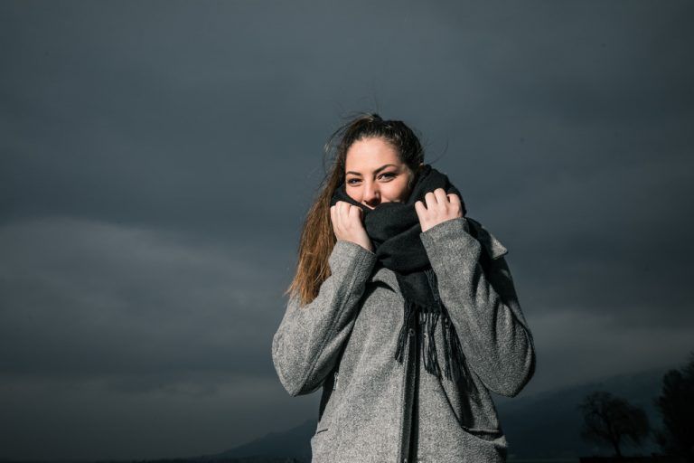 Susanna (18) aus Rankweil muss sich warm anziehen.SAMS