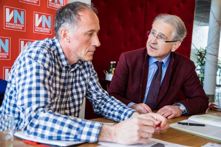 Waldvereinsobmann Walter Amann und Jägermeister Christof Germann lieferten sich einen harten Schlagabtausch. VN/Steurer