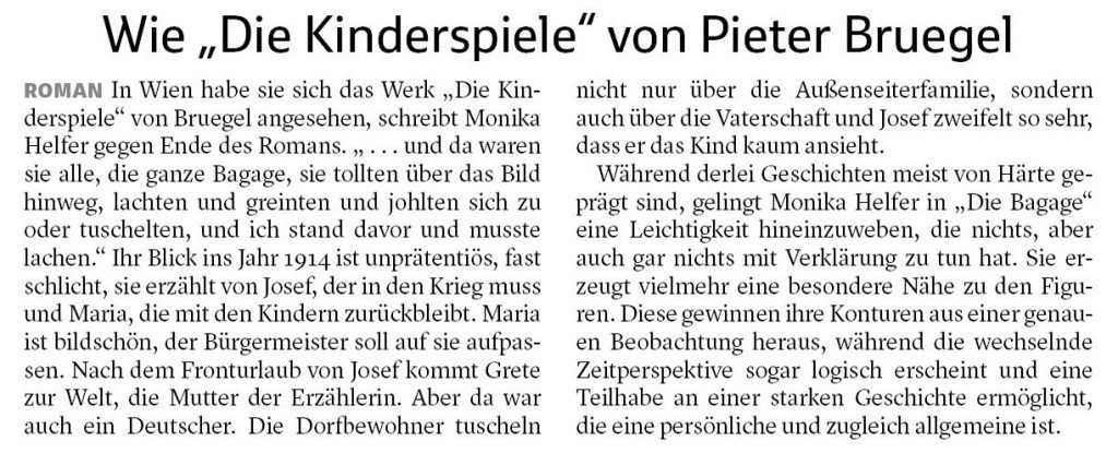 Monika Helfer zu ihrem Buch "Die Bagage"