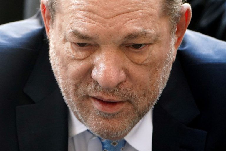 FILE PHOTO: Film producer Harvey Weinstein arrives at the New York Criminal Court during his ongoing sexual assault trial in the Manhattan borough of New York City, New York, U.S., February 24, 2020. REUTERS/Carlo Allegri/File Photo