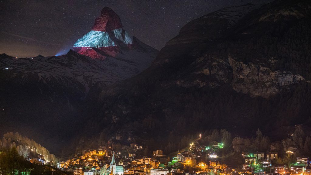 Österreichische Flagge auf dem Matterhorn