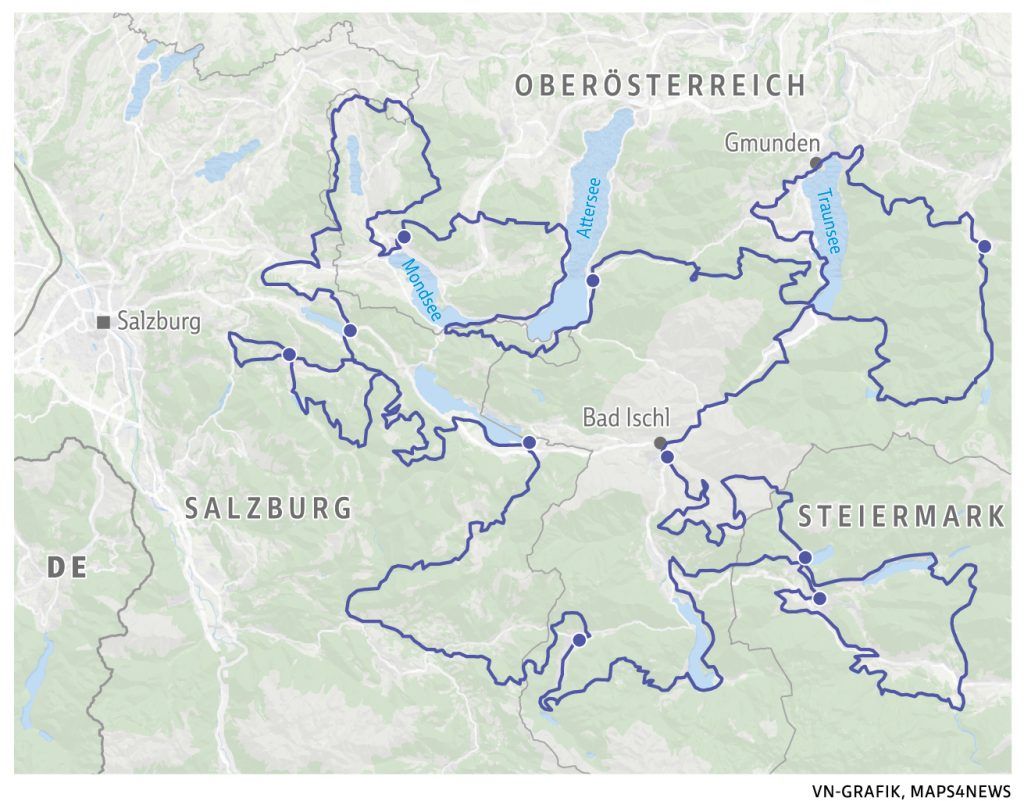 In zehn Tagesetappen durchs Salzkammergut radeln
