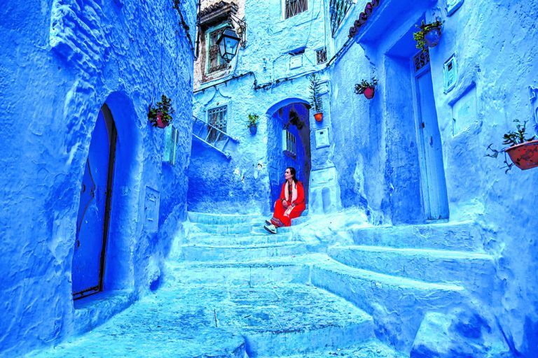 Auch auf Instagram sind die blauen Häuser von Chefchaouen ein beliebtes Motiv.