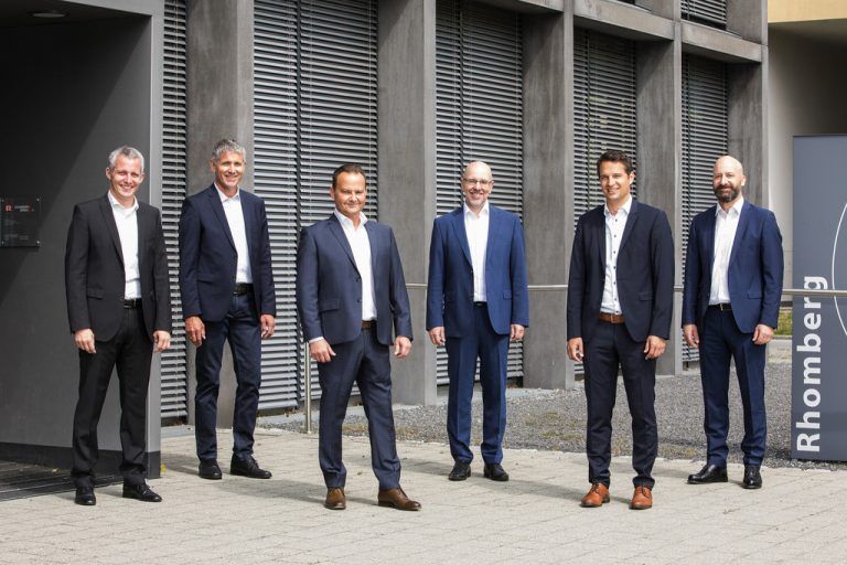 Das neue Führungsteam Matthias Moosbrugger, Martin Summer, Gerhard Vonbank, Jürgen Jussel, Tobias Vonach und Rupert Grienberger (v.l.).  Walser Image