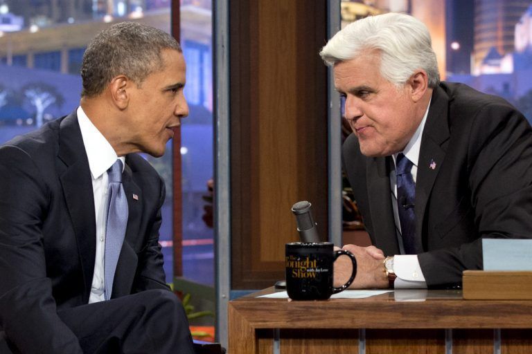 Leno war der erste Moderator, der den damaligen US-Präsidenten Barack Obama begrüßen durfte. AP