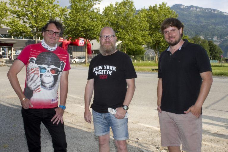 Organisatoren Michael Wieser (l.) sowie Adrian Juriatti und Simon Michael Konrad.
