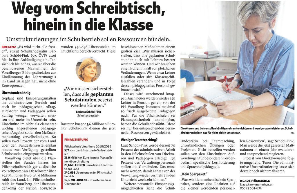 Vorarlberg spart in der Bildung