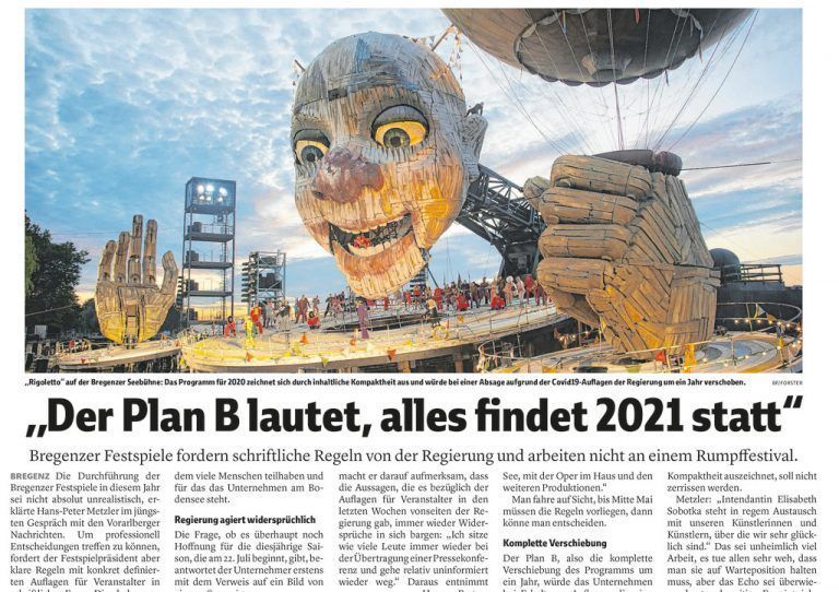 Vorarlberger Nachrichten vom 2. Mai 2020.