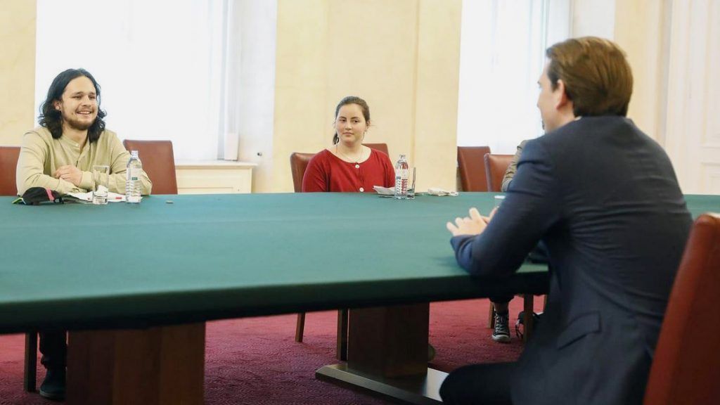 Vorarlberger Fridays-for-Future-Aktivist bei Kanzler Kurz