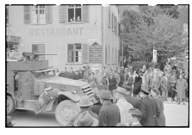 Befreiung: Einmarsch der französischen Armee am 4. Mai 1945. Stadtarchiv, BI