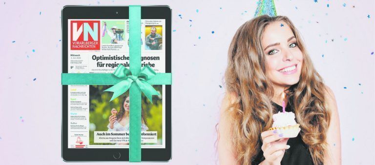 Feiern Sie mit: Tablet und VN-Digital gibt es jetzt für VN-Abonnenten bereits ab 9,90 Euro im Monat.vn