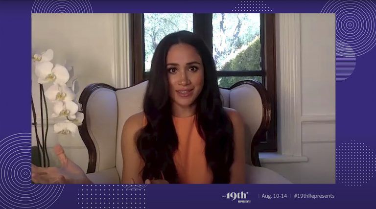 Meghan bei einem kürzlich stattgefundenen Video-Interview. AP