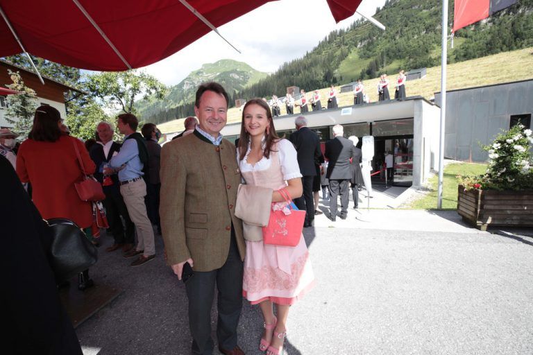 Michael Moosbrugger und Tochter Anna bei der Eröffnung.