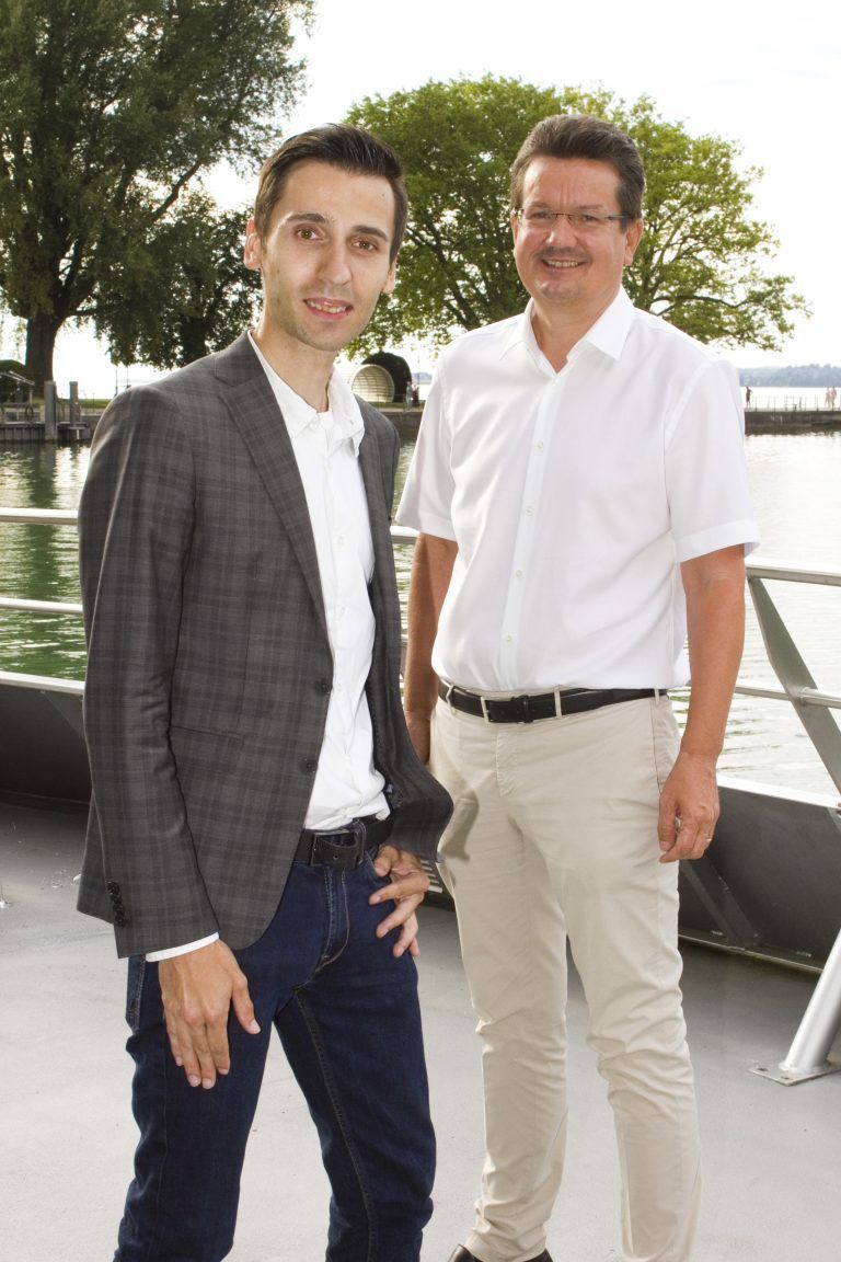 Caterer Christian Stadler (MO) und Gastgeber GF Alexandro Rupp (Vorarlberg Lines).