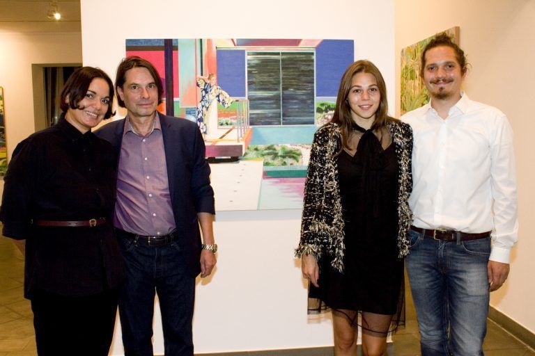 Galeristin Yvonne Cornelius, Künstler Leif Trenkler und die Galeristen Leonie Hirn und Calvin Mechora präsentierten einen wahren Farbenrausch. <span class="copyright">Franc </span>