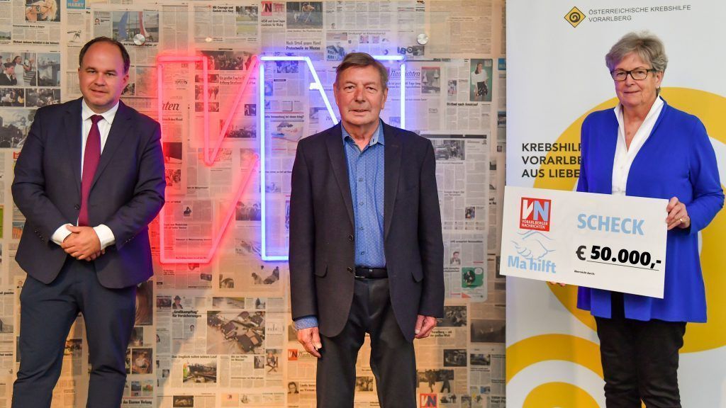 VN-Leserfamilie unterstützt Krebshilfe mit 50.000 Euro
