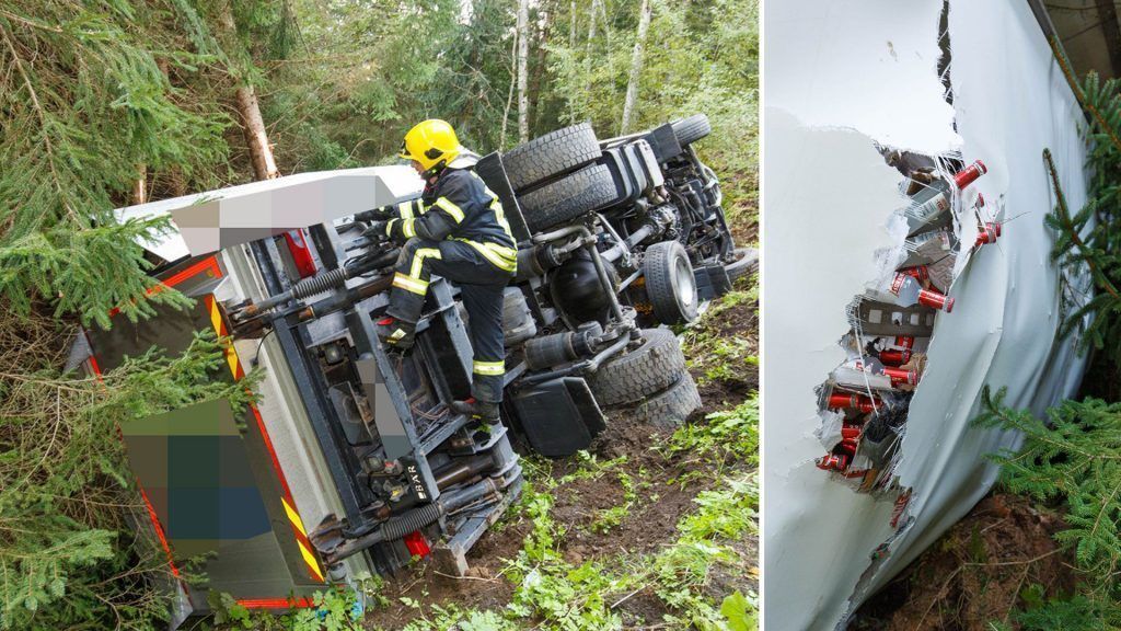 Vorarlberg: Getränke-Lkw stürzt in Wald