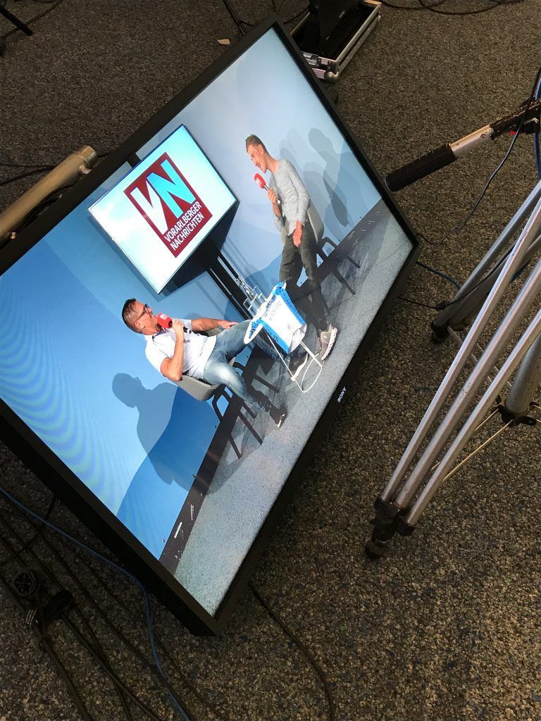 Willkommen in der "Mixed Zone": Radprofi Matthias Brändle