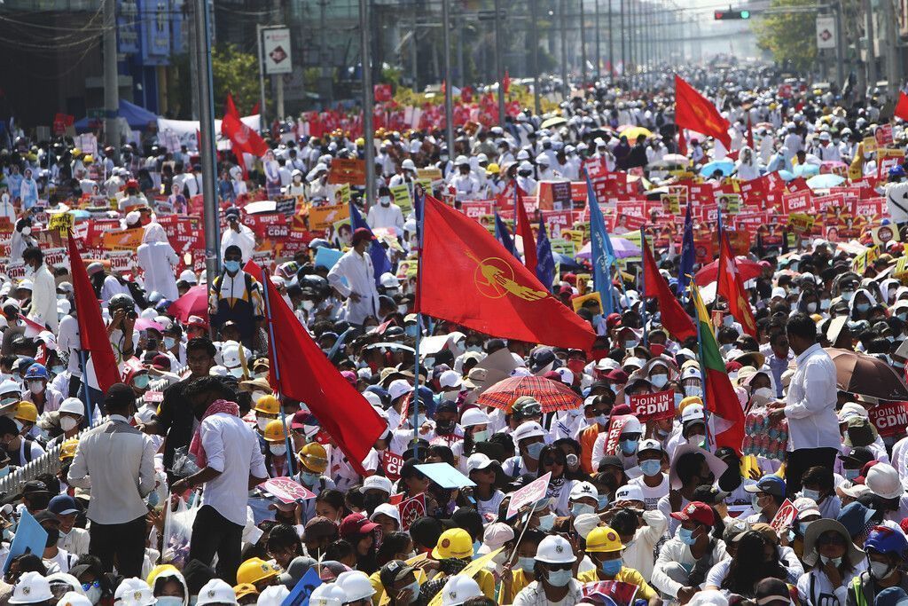 Größte Proteste seit dem Militärputsch in Myanmar