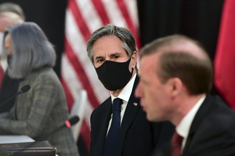 Der neue US-Außenminister Blinken fand wie sein Gegenüber kritische Worte. AP