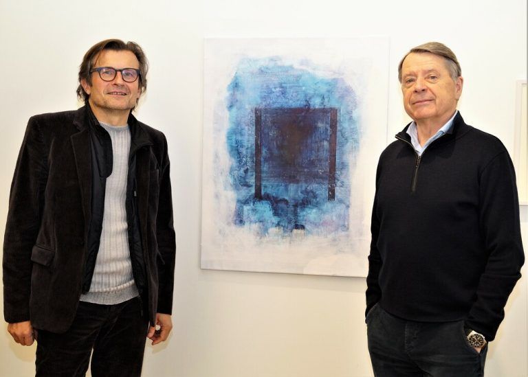 Künstler Marbod Fritsch und Galerist Herbert Alber.