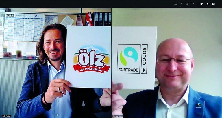 Ölz-Geschäftsführer Florian Ölz und Fairtrade-Geschäftsführer Hartmut Kirner im VN-Gespräch: „Bekenntnis zu Menschlichkeit und Gerechtigkeit.“FA/Kuntner
