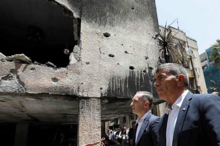 Heiko Maas (l.) traf seinen israelischen Amtskollegen. AFP