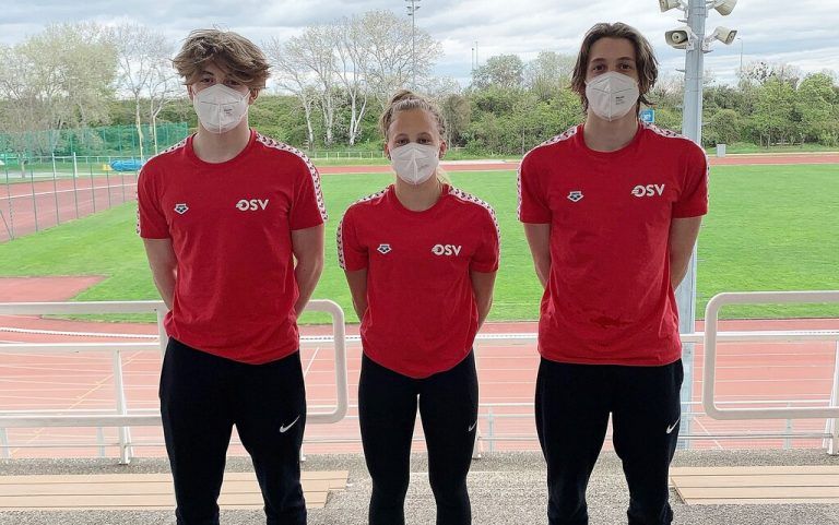 Luis Halbeisen, Hanna Röser und Max Halbeisen zeigten sich beim Dual Meeting in toller Form.cth