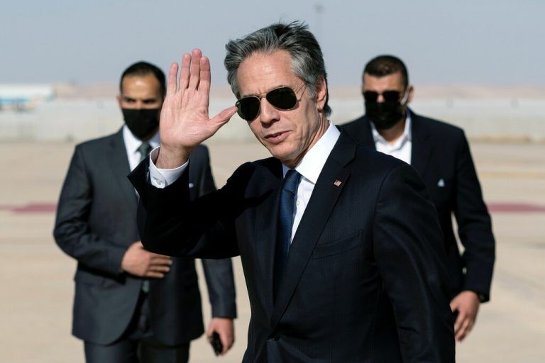 US-Außenminister Antony Blinken ist auf Verhandlungsmission im Nahen Osten. Am Mittwoch war er in Ägypten und Jordanien. RTS
