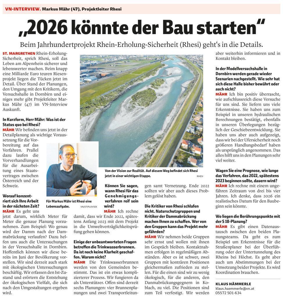 Rhesi schneller genehmigen