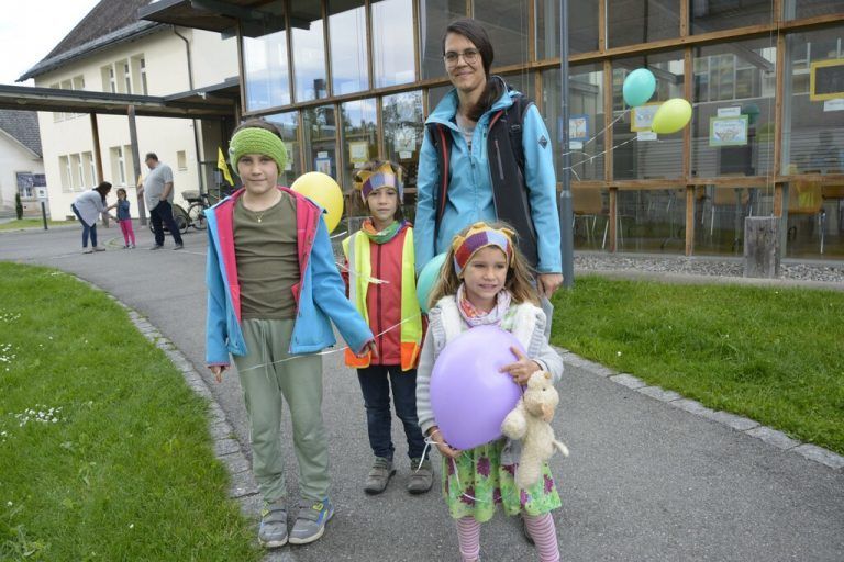 Von der Familie Huber machten Anika, Paula und Hanna mit.