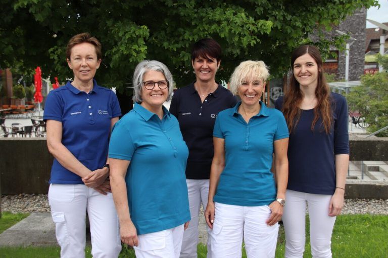 Das Pflegeteam: Marianne Huber, Brunhilde Wohlgenannt, Daniela Höller, Doris Unterkircher und Julia Spettel.<span class="copyright">nam/2</span>