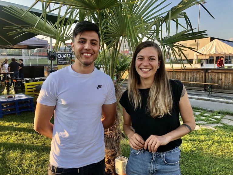 Martina Nachbaur und Zivi Fardin Nayres.