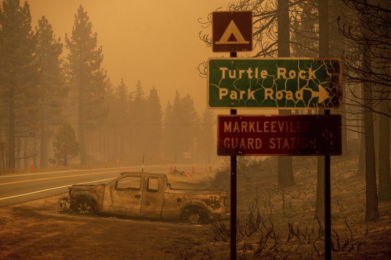 Das Tamarack Fire hat sich auf über 80 Quadratkilometern ausgebreitet. AP