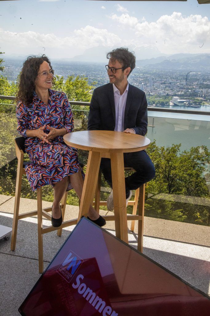 Grüne Doppelspitze Eva Hammerer und Daniel Zadra im VN-Sommergespräch. »A4