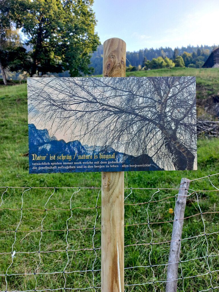 16 Holztafeln, die zur Reflexion verführen