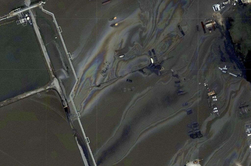 Ölteppich vor der Küste Louisianas als Folge von Hurrikan &#8220;Ida&#8221;