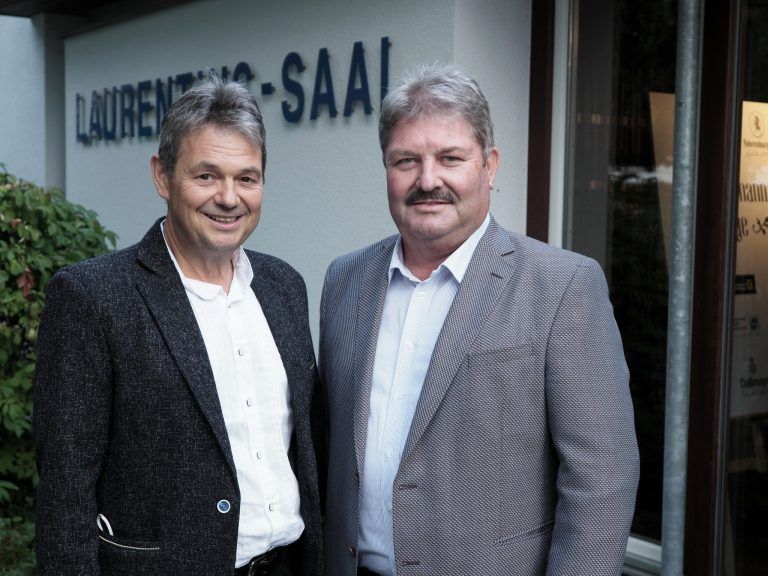 Die Bürgermeister Walter Rauch (Dünserberg) und Gerold Mähr (Düns).