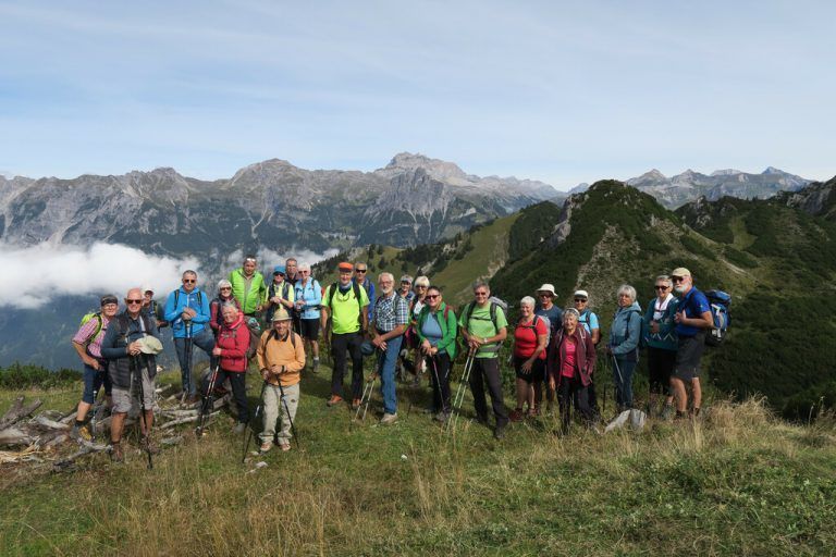 Die Bergfreunde vom Seniorenbund auf dem Wannaköpfle.Seniorenbund