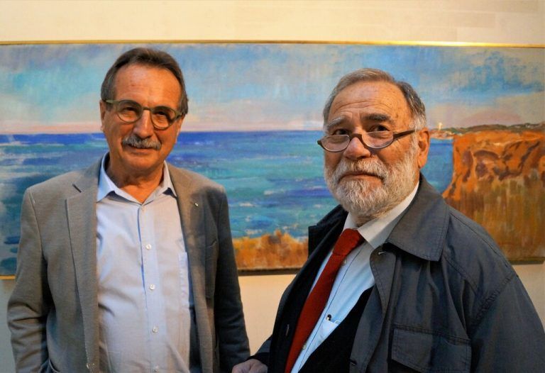 Walter Eberle und der ehemalige Direktor des Landesmuseums, Helmut Swozilek.