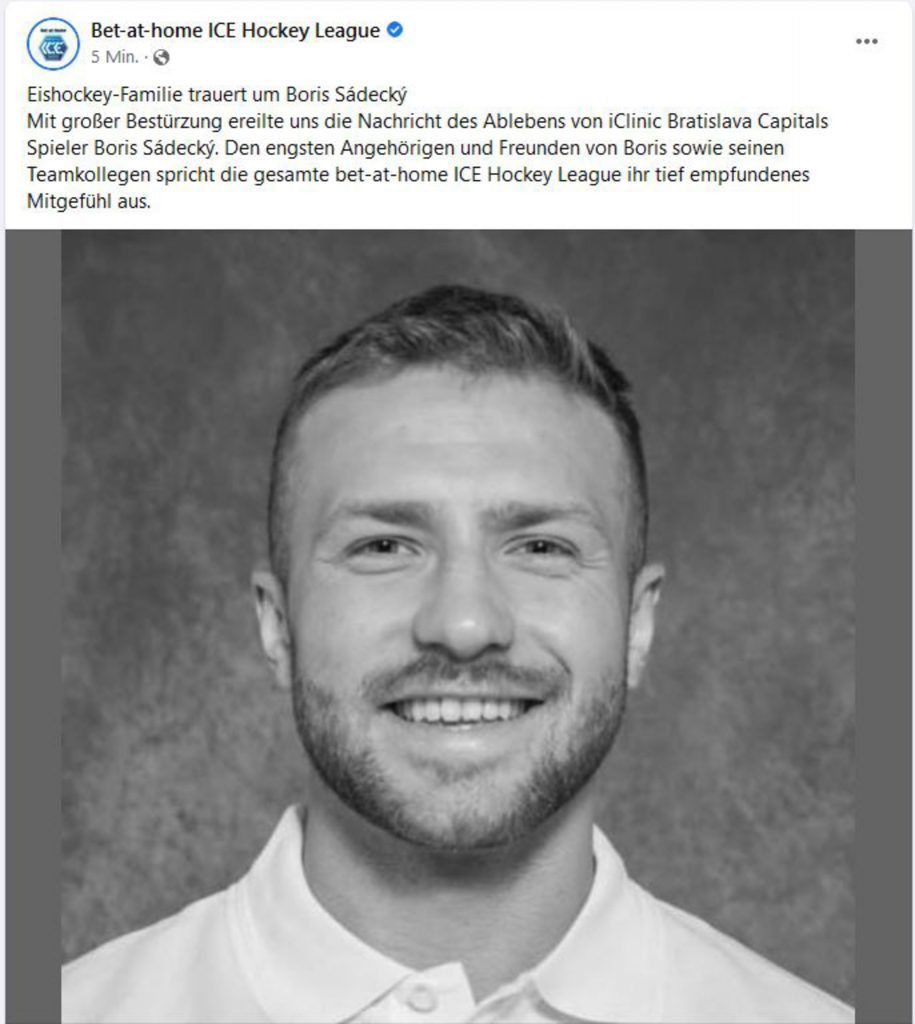 Eishockeyspieler Boris Sádecky ist verstorben