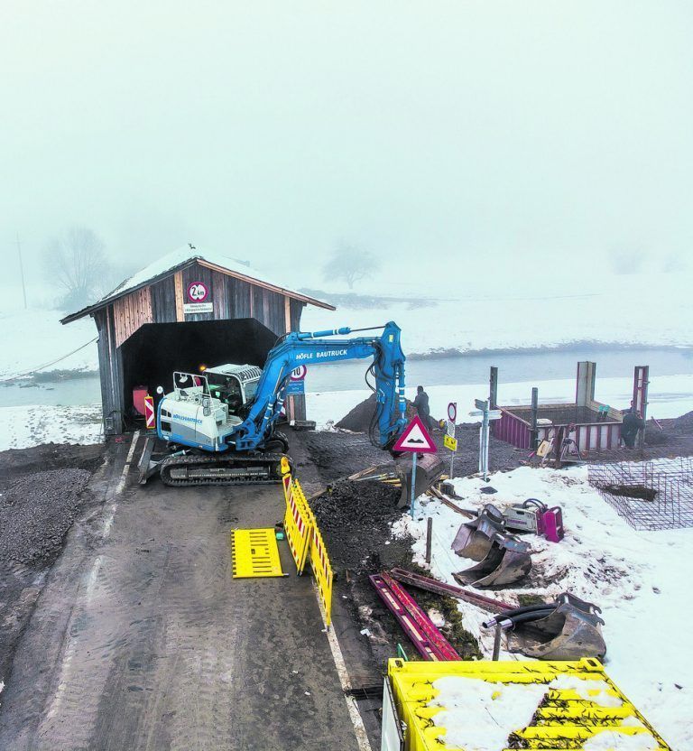Baustart bei der Senderbrücke
