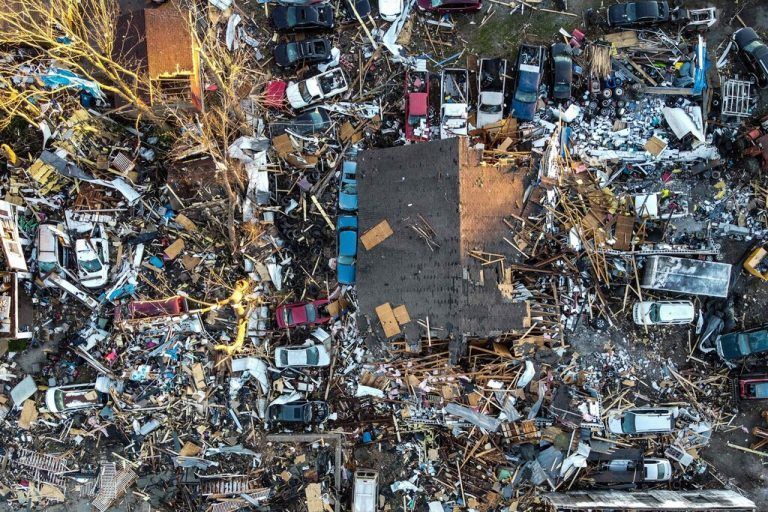 Fünf Tornados trafen Kentucky und zogen eine Schneise der Verwüstung. AFP