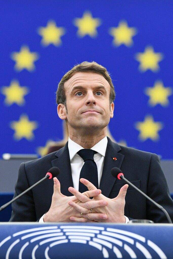 Frankreichs Präsident Emmanuel Macron pocht im EU-Parlament auf ein starkes und unabhängiges Europa. AFP