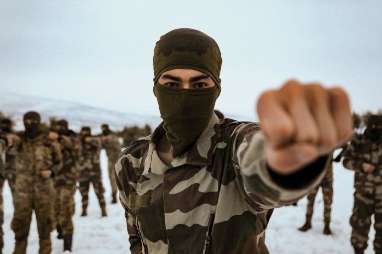 Von der Türkei unterstützte syrische Kämpfer nehmen an einem militärischen Training in der Region Afrin (nordwestliche Provinz Aleppo) teil. AFP